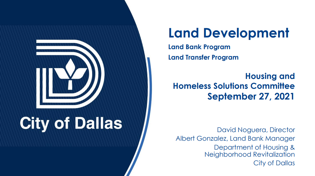 Land Development Meeting September 27, 2021